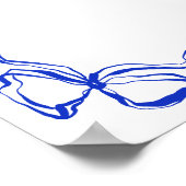 Hand getrokken blauwe bruiloft reisschema Welkom Poster (Hoek)