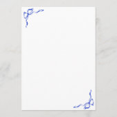 Hand getrokken blauwe bruiloft reisschema Welkom Programmakaart (Achterkant)