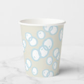 Hand getrokken Blauwe Bubbels Beige Baby shower Papieren Bekers (Achterkant)