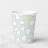 Hand getrokken Blauwe Bubbels Beige Baby shower Papieren Bekers (Voorkant)