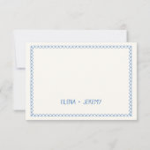 Hand getrokken Blauwe Illustratie Frans RSVP Kaartje (Achterkant)