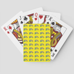 Hand getrokken blauwe krab met hamer Mallet Crab B Pokerkaarten