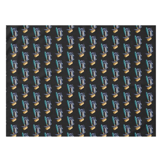 Hand getrokken blauwe krab met hamer Mallet Crab B Tafelkleed (Voorkant (Horizontaal))