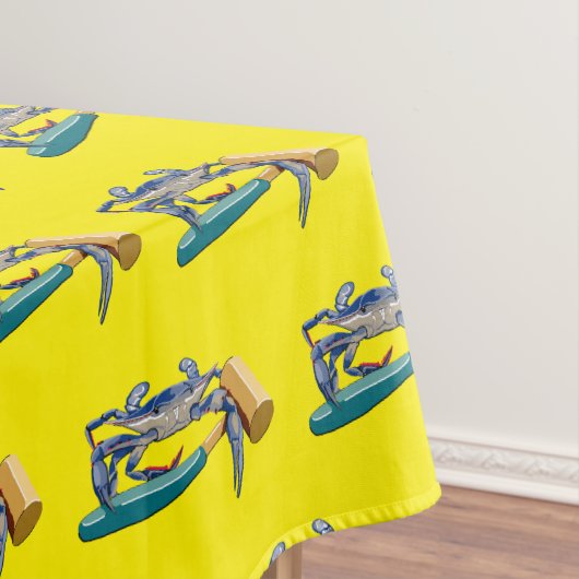 Hand getrokken blauwe krab met hamer Mallet Crab B Tafelkleed (Voorbeeld)