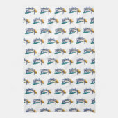 Hand getrokken blauwe krab met hamer Mallet Crab B Theedoek (Verticaal)