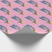 Hand getrokken blauwe krab met Hammer Mallet Cadeaupapier (Hoek)