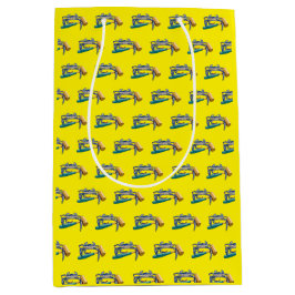 Hand getrokken blauwe krab met Hammer Mallet Medium Cadeauzakje