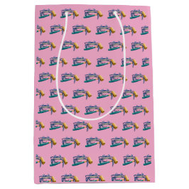 Hand getrokken blauwe krab met Hammer Mallet Medium Cadeauzakje