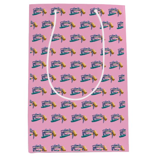 Hand getrokken blauwe krab met Hammer Mallet Medium Cadeauzakje (Voorkant)