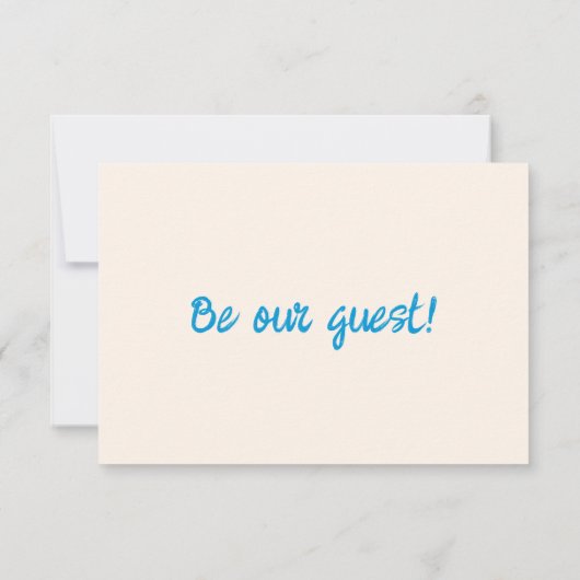 Hand getrokken Blauwe Retro Bow Moderne Bruiloft RSVP Kaartje (Achterkant)