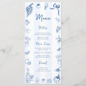 Hand getrokken blauwe strepen Italiaans menu (Voorkant)