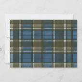 Hand getrokken blauwe Tartan Kerstmis Feestdagenkaart (Achterkant)