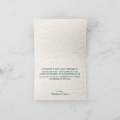 Hand Getrokken Blauwgroen Retro Ribbon Bow Cake Bedankkaart (Binnen)