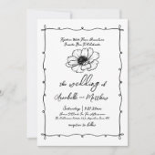 Hand getrokken bloem grillige bruiloft kaart (Voorkant)