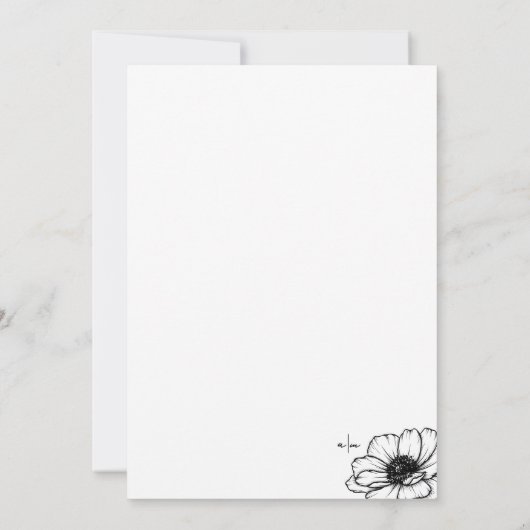 Hand getrokken bloem grillige bruiloft kaart (Achterkant)