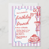 Hand getrokken Bloem Pannenkoeken Leuke Verjaardag Kaart (Voorkant)