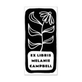 Hand getrokken Bloem Vetgedrukte Retro Ex Libris B Rubberstempel (Afrduk)