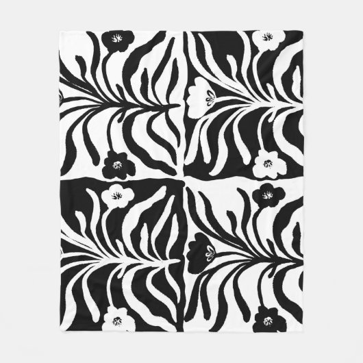 Hand getrokken bloemen: Abstract Fleece Deken (Voorkant)