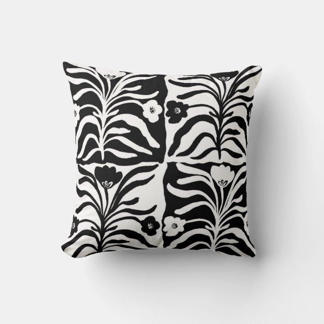 Hand getrokken bloemen:  Abstract Kussen (Voorkant)