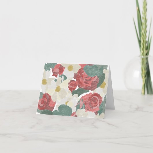 Hand getrokken Bloemen Blank Wenskaart Bedankkaart (Voorkant)