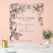 Hand getrokken bloemen bruiloft acryl bord (Huwelijk)