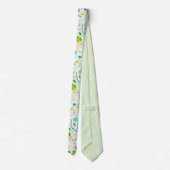 Hand getrokken bloemen & contrasterende terug stro stropdas (Achterkant)