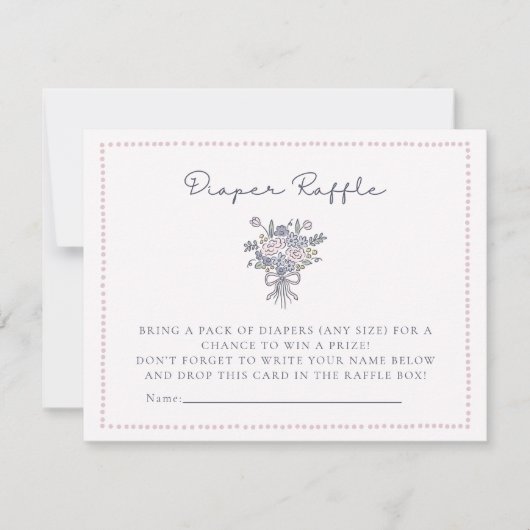 Hand getrokken bloemen gestippeld lijst luier verl kaart (Voorkant)