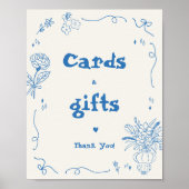 Hand getrokken bloemen grillige Kaarten en geschen Poster (Voorkant)