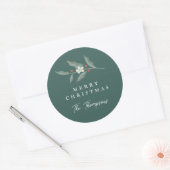 Hand getrokken Bloemen Groene Kerstcadeau Label (Envelop)