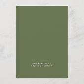 Hand getrokken Bloemen Groene Monogram Crest Weddi Menu (Achterkant)