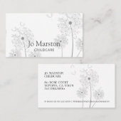 Hand getrokken Bloemen Kinderopvang Visitekaartje (Voorkant / Achterkant)