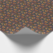 Hand getrokken bloemen: kleurrijk marinepatroon cadeaupapier (Hoek)