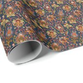 Hand getrokken bloemen: kleurrijk marinepatroon cadeaupapier (Rol Hoek)