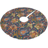 Hand getrokken bloemen: kleurrijk marinepatroon kerstboom rok (Gekanteld)