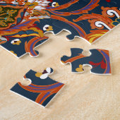 Hand getrokken bloemen: kleurrijk marinepatroon legpuzzel (Zijkant)