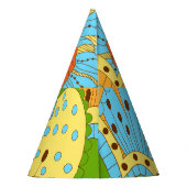 Hand getrokken bloemen: kleurrijke naadloos feesthoedjes (Achterkant)