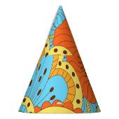 Hand getrokken bloemen: kleurrijke naadloos feesthoedjes (Links)