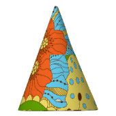 Hand getrokken bloemen: kleurrijke naadloos feesthoedjes (Rechts)