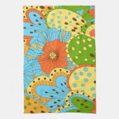 Hand getrokken bloemen: kleurrijke naadloos theedoek (Verticaal)