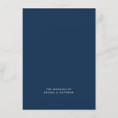 Hand Getrokken Bloemen Marine Blauw Monogram Kreef Menu (Achterkant)