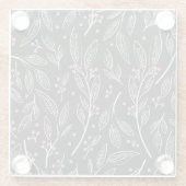 Hand getrokken bloemen: naadloos ontwerp glazen onderzetter (Achterkant)