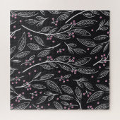 Hand getrokken bloemen: naadloos ontwerp legpuzzel (Horizontaal)