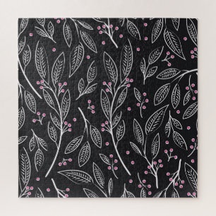Hand getrokken bloemen: naadloos ontwerp legpuzzel