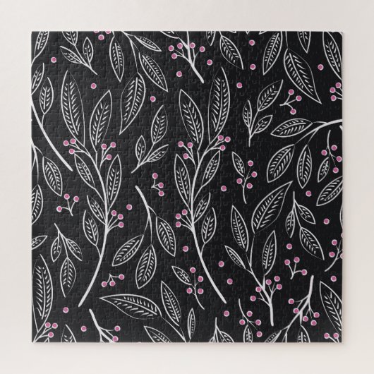 Hand getrokken bloemen: naadloos ontwerp legpuzzel (Verticaal)