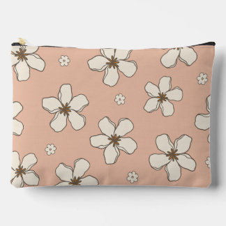 Hand getrokken bloemen op roze patroon voor haar etui