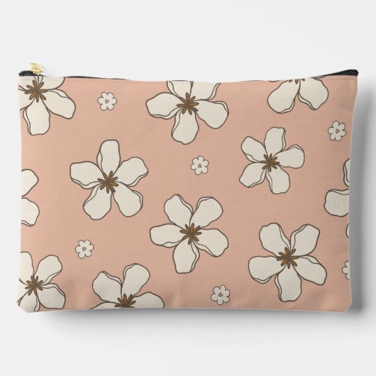 Hand getrokken bloemen op roze patroon voor haar etui (Voorkant)