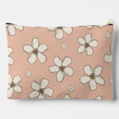 Hand getrokken bloemen op roze patroon voor haar etui (Achterkant)