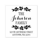 Hand getrokken bloemen retouradres  zelfinktende stempel (Design)