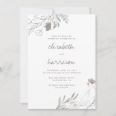 Hand getrokken bloemen rustieke Waterverf bruiloft Kaart (Voorkant)