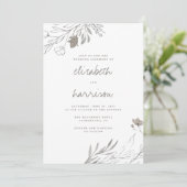 Hand getrokken bloemen rustieke Waterverf bruiloft Kaart (Staand voorkant)